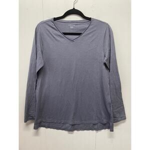 Eileen Fisher Women's Long Sleeve Lightweight Top Size XXS V Neck Blue/Gray